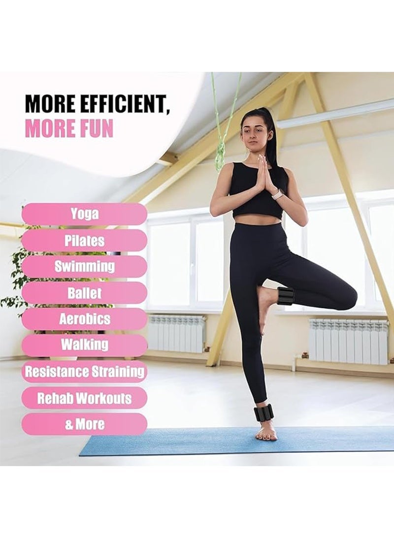 Yoawllty Ankle Weights, 2-Pack Ankle And Wrist Weights, Each Piece 2lbs for Women and Men, Portable Wrist Weight Cuffs for Home and Office, Walking, Yoga, Dance, Barre, Gym (Black) - Image 5